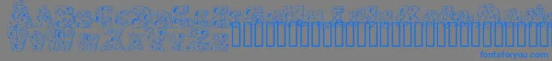 CheeseAndMouse-Schriftart – Blaue Schriften auf grauem Hintergrund
