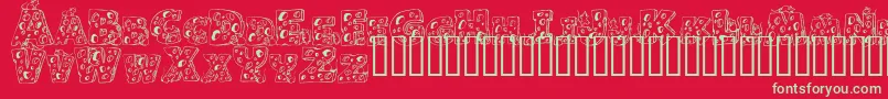 CheeseAndMouse-Schriftart – Grüne Schriften auf rotem Hintergrund
