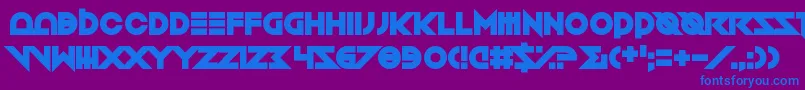 フォントToxico – 紫色の背景に青い文字