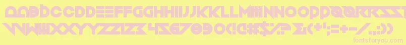 フォントToxico – ピンクのフォント、黄色の背景