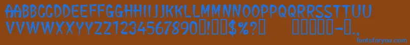 CfgeneraltaoRegular-Schriftart – Blaue Schriften auf braunem Hintergrund