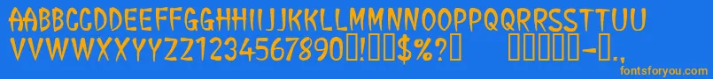CfgeneraltaoRegular-Schriftart – Orangefarbene Schriften auf blauem Hintergrund