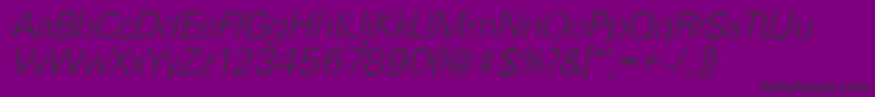 UltimateserialXlightItalic Font – Black Fonts on Purple Background