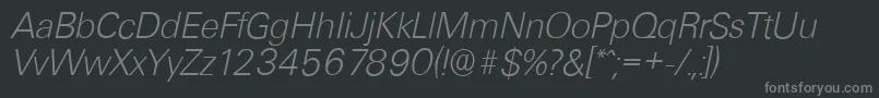 UltimateserialXlightItalic Font – Gray Fonts on Black Background