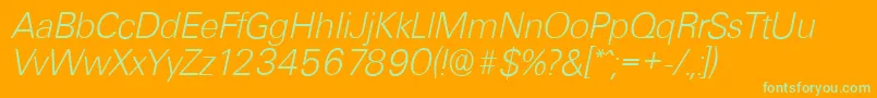 UltimateserialXlightItalic Font – Green Fonts on Orange Background
