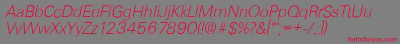 UltimateserialXlightItalic Font – Red Fonts on Gray Background