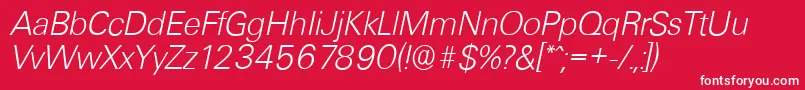 UltimateserialXlightItalic Font – White Fonts on Red Background