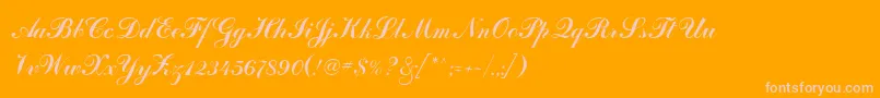 SanasoftArtScript.Kz Font – Pink Fonts on Orange Background