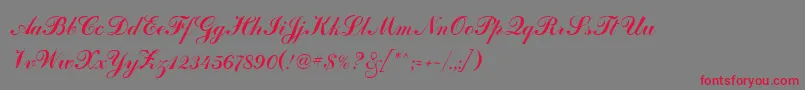 フォントSanasoftArtScript.Kz – 赤い文字の灰色の背景