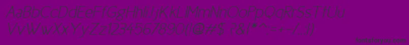 Fonte Cicle Fina Italic – fontes pretas em um fundo violeta