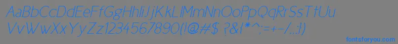 Police Cicle Fina Italic – polices bleues sur fond gris