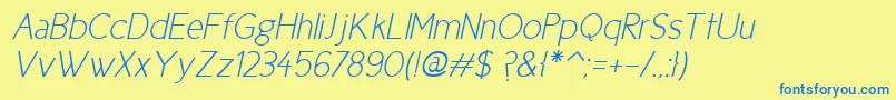 Cicle Fina Italic Font – Blue Fonts on Yellow Background