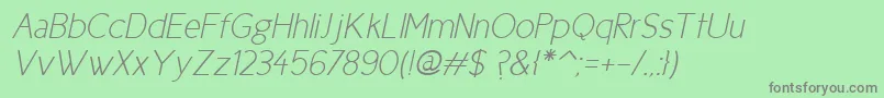 Cicle Fina Italic-Schriftart – Graue Schriften auf grünem Hintergrund