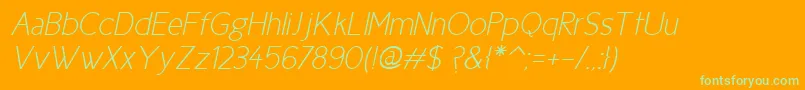 Cicle Fina Italic Font – Green Fonts on Orange Background