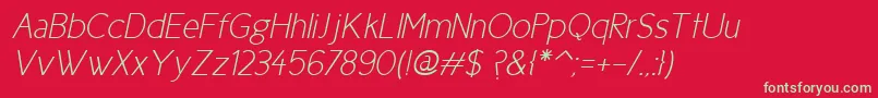 Czcionka Cicle Fina Italic – zielone czcionki na czerwonym tle