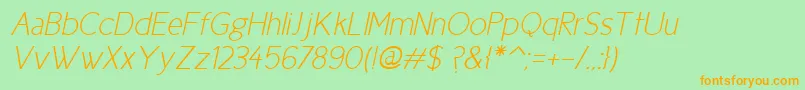 fuente Cicle Fina Italic – Fuentes Naranjas Sobre Fondo Verde
