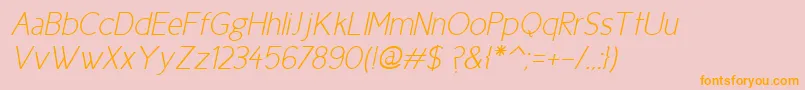 Cicle Fina Italic-fontti – oranssit fontit vaaleanpunaisella taustalla
