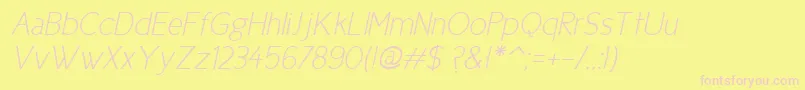 フォントCicle Fina Italic – ピンクのフォント、黄色の背景