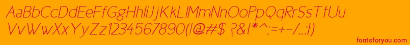 フォントCicle Fina Italic – オレンジの背景に赤い文字