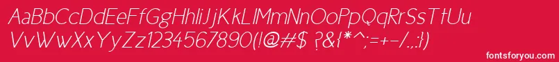 フォントCicle Fina Italic – 赤い背景に白い文字