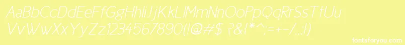 fuente Cicle Fina Italic – Fuentes Blancas Sobre Fondo Amarillo