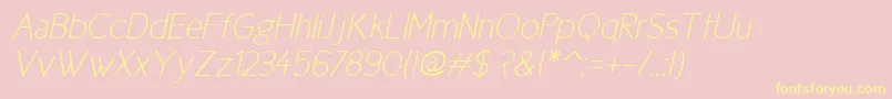 Cicle Fina Italic-Schriftart – Gelbe Schriften auf rosa Hintergrund