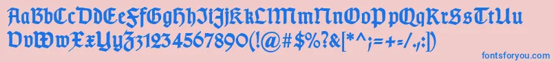 フォントTypographergotischDBold – ピンクの背景に青い文字