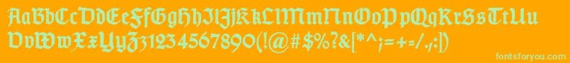 TypographergotischDBold Font – Green Fonts on Orange Background