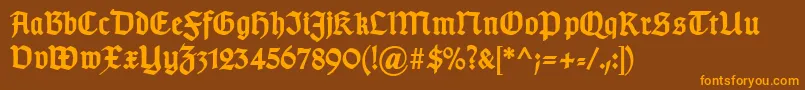 TypographergotischDBold Font – Orange Fonts on Brown Background