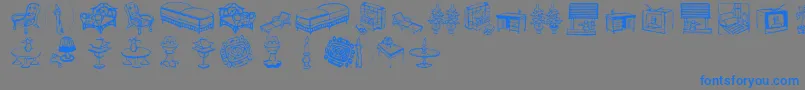 Theikeauniform-fontti – siniset fontit harmaalla taustalla