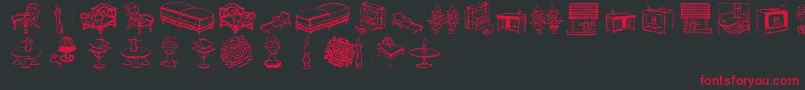 Theikeauniform Font – Red Fonts on Black Background