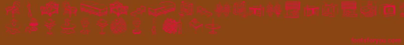 Theikeauniform Font – Red Fonts on Brown Background