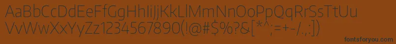 Czcionka EncodesansnarrowThin – czarne czcionki na brązowym tle