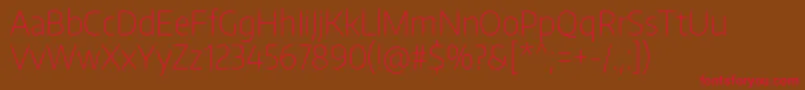 EncodesansnarrowThin Font – Red Fonts on Brown Background