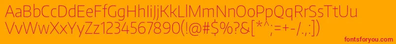 フォントEncodesansnarrowThin – オレンジの背景に赤い文字