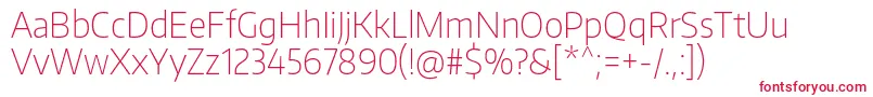 EncodesansnarrowThin-Schriftart – Rote Schriften auf weißem Hintergrund