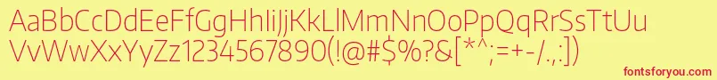 EncodesansnarrowThin Font – Red Fonts on Yellow Background