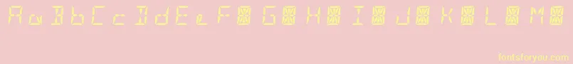 Hp41CharacterSet Font – Yellow Fonts on Pink Background