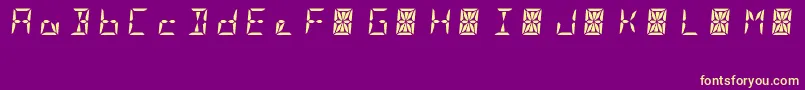 Hp41CharacterSet Font – Yellow Fonts on Purple Background