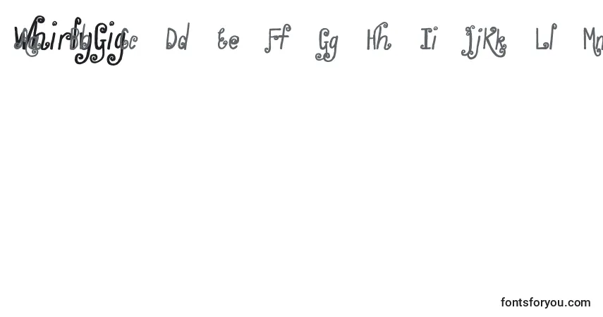 WhirlyGig-fontti – aakkoset, numerot, erikoismerkit