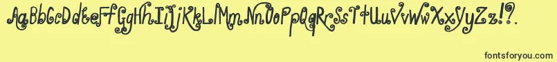 WhirlyGig Font – Black Fonts on Yellow Background