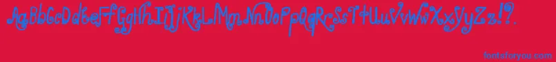 WhirlyGig Font – Blue Fonts on Red Background