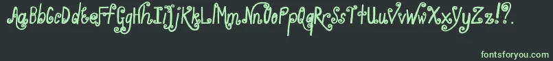 WhirlyGig Font – Green Fonts on Black Background