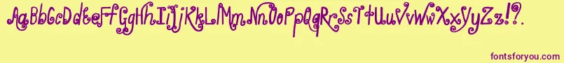 WhirlyGig Font – Purple Fonts on Yellow Background