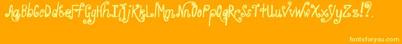 WhirlyGig Font – Yellow Fonts on Orange Background