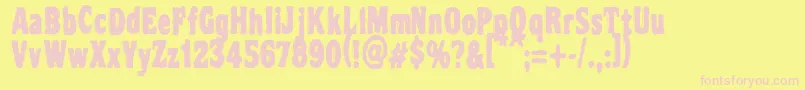 VtcNightofthedrippydeadRegular Font – Pink Fonts on Yellow Background