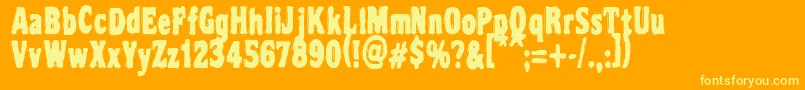 VtcNightofthedrippydeadRegular Font – Yellow Fonts on Orange Background