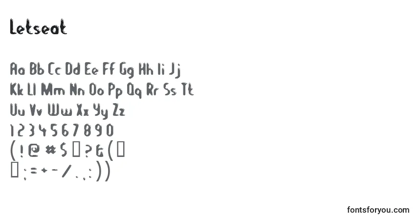 Schriftart Letseat – Alphabet, Zahlen, spezielle Symbole
