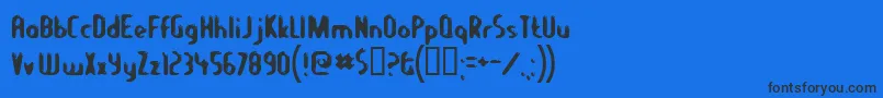 Letseat Font – Black Fonts on Blue Background