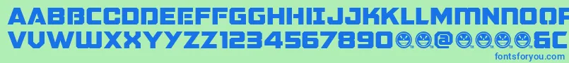 GalacticVanguardianNcv Font – Blue Fonts on Green Background